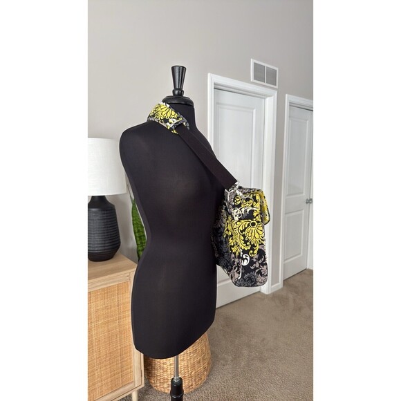 VERA BRADLEY Work Essentials Briefcase Attaché Laptop, Baroque Black Yellow Gray - Picture 7 of 9